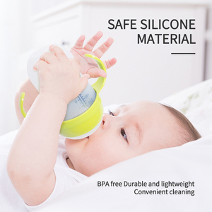 BPA libre de Venta caliente OEM bebé biberón silicona boca ancha botella marrón - Product Image 2