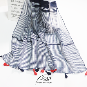 Màu Sọc argyle lá khăn với tua màu đỏ chất lượng cao polyester cho mùa xuân - Product Image 5