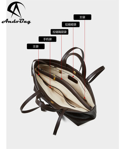 Sac fourre-tout d'épaule en cuir de vachette souple Andong pour femme, idéal pour les voyages, le quotidien, le travail, et les sorties en extérieur – Sac bandoulière et sac à main - Product Image 6