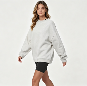 Women Streetwear Sweatshirt Custom 100% Cotton Crewneck with Logo Overweight Puff Printing Hoodies Manufacturers - Product Image 1