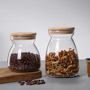 Venta al por mayor múltiples tamaños contenedor de vidrio transparente respetuoso <span class=keywords><strong>con</strong></span> el medio ambiente de alta borosilicato forma de bola de alimentos tarro de vidrio <span class=keywords><strong>con</strong></span> <span class=keywords><strong>tapa</strong></span> de corcho - Product Image 6