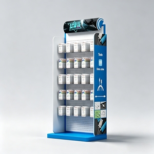 Multi-functional Metal <b>Floor</b> Display Racks with Hooks Pegboard Stand for Mobile Phone <b>Accessories</b> - Product Image 1