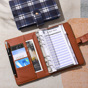 Carpeta Magnética de Cuero con Diseño Tartán Clásico, A6, de Tela Premium, con Hojas Sueltas, para Regalo, con Sobres, para Finanzas Diarias - Product Image 6