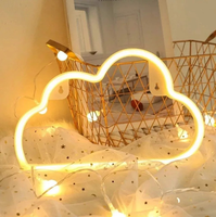 Small Battery and USB Powered Cloud Shape Night Lights Red LED Light Neon Cloud Sign For Bedroom Neon Light
