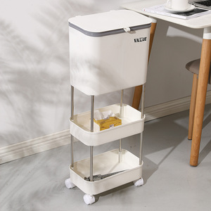 Organizzatore da Cucina Creativo a 3 Ripiani con Portaoggetti e Cestino per Rifiuti in Plastica - Product Image 5