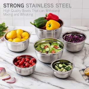 ชุดชามผสมอาหารสแตนเลส 304 สำหรับครัว ขนาดใหญ่ ฝาปิดสนิท ไม่รั่วซึม บรรจุ 10 ชิ้น ขายส่งราคาพิเศษ - Product Image 4