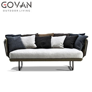 Ensemble de canapé d'extérieur moderne et élégant à trois places, coussins résistants à l'eau, <span class=keywords><strong>GOVAN</strong></span> GA-VA741, aluminium thermolaqué, taille personnalisable - Product Image 6