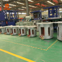 Four de fusion électrique à induction de 500 kg à 1 T avec coque en aluminium pour ferraille et acier, équipement de fonderie industrielle à haute efficacité