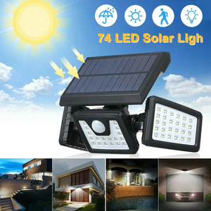 Projecteur LED Solaire Mural Extérieur Étanche 10W à Trois Têtes Multi-modes pour Jardin, Cour et Allée HY 102 IP6 - Product Image 2