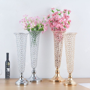 Décoration de table de <span class=keywords><strong>mariage</strong></span>, arrangement floral en corne de cristal, vase européen, arrangement floral <span class=keywords><strong>pour</strong></span> la table du salon - Product Image 1