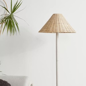 Lámpara de pie de bambú con fuente de luz LED estilo Wabi Sabi para sala de estar, sofá, sala de té - Product Image 5