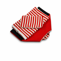 Coussin pour animaux de compagnie lavable, rouge et blanc rayé, avec coussin en coton PP, tissu Oxford, nid pour animaux