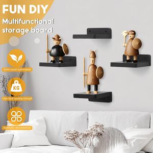 <b>Small</b> Modern Floating <b>Shelf</b> 4x4 Inch Lightweight Easy Install Wood Wall Mount Classic Mini Storage <b>Shelves</b> Bedroom - Product Image 4
