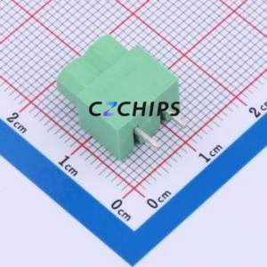 DB166-5.0-2P-GN-P Screw Terminal Block P=5mm Connector ( Construction: 1x2P )( Pitch: 5mm )( Color: Green ) - Product Image 2