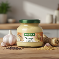 Sauce Condimentaire Natureta au Moutarde Piquante et au Raifort 200g X 12 Bouteilles Réfrigérées Durée de Conservation de 18 Mois ETA KAMNIK D.O.O.