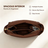 Sac à langer universel matelassé en nylon pour poussette, organisateur de poussette portable avec bandoulière