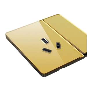 Glass thin switch socket 86 type five <b>hole</b> ABS household simple socket panel, household 16A single pair dual control five <b>hole</b> - Product Image 1