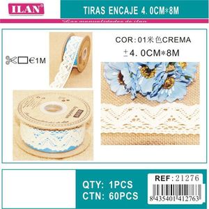 Strisce di pizzo 4,0 cm x 8 m colore crema per artigianato e cucito - Product Image 3