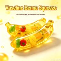 Jouet Squishy Banane Géante Transparente, Jouet à Presser en Forme de Fruit, Faible Rebond, Anti-Stress, pour les 14 ans et plus