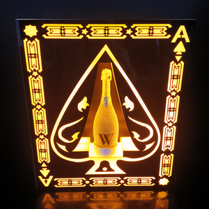 Ace Spades VIP Bouteille Display Racks LED Sign Service Letter Board Presenter Square Spades for Luxury Wine Spirit <span class=keywords><strong>Presentation</strong></span> - Product Image 2