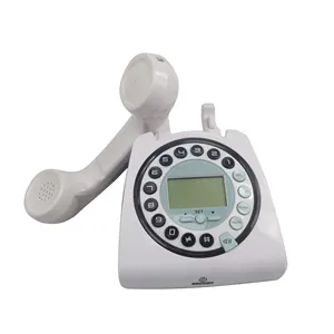 White vintage retro wall caller id telephone