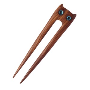Accessoire capillaire créatif et mignon de style rétro avec des doubles épingles à cheveux en ébène en forme de chat, simple et polyvalent pour Hanfu et cheongsam. - Product Image 5
