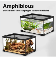 Vivarium pour reptiles, écosystème de forêt tropicale, anti-évasion, boîte d'élevage ventilée, habitat transparent pour serpents ermites, tortues, araignées