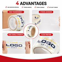 Cinta de Embalaje BOPP con Logotipo Personalizado, Cinta Adhesiva Impermeable, Cinta Washi de Una Cara Activada por Agua para Sellado de Cajas de Envío