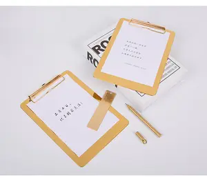 Clipboard Maxery High Quality Stationery Gold Office Student Stationery Waterproof Clipboard Folding Clipboard Folding For Business