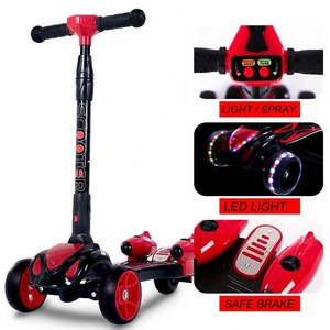 Trottinette pour enfants pliable, à trois roues, avec lumières, musique et jet de lumière, trottinette fusée pour enfants - Product Image 3