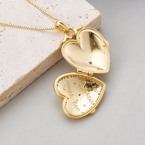 Collar con Colgante <span class=keywords><strong>de</strong></span> <span class=keywords><strong>Caja</strong></span> <span class=keywords><strong>de</strong></span> Fotos <span class=keywords><strong>de</strong></span> Amor con Circonita y Plata <span class=keywords><strong>de</strong></span> Ley S925 <span class=keywords><strong>de</strong></span> BOCAI para Hombre y Mujer, Collar Conmemorativo Exclusivo para Parejas con Cadena <span class=keywords><strong>de</strong></span> Eslabones Chapada en Oro - Product Image 4