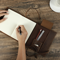 Personnalisable A5 Rétro Bureau Accessoire Doux Crazy Horse Bandage Rouleau Style En Cuir Véritable Cahier Journal