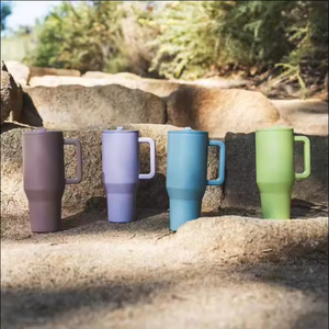 New Flip Leakproof Lid 40oz Adventure Flowstate <b>Reusable</b> Insulated Stainless Steel Tumbler Handle Straw Unisex Eco-Friendly - Product Image 2