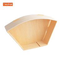 Houten waaier-vormige saladekom, fruitsnack-serviesplateau, houten voedselbox
