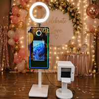 Nouvelle Tendance 2026 : Cabine Photo Tactile 21,5 Pouces Réglable en Hauteur pour Enfants et Adultes, Miroir Selfie, Cabine Photo DSLR pour Événements et Location