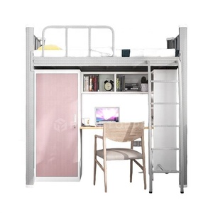 <span class=keywords><strong>Lit</strong></span> mezzanine simple <span class=keywords><strong>avec</strong></span> <span class=keywords><strong>bureau</strong></span> intégré Nouveau design de meubles superposés <span class=keywords><strong>en</strong></span> métal pour dortoir étudiant ou logement - Product Image 2