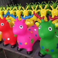Caballos de Goma Inflables y Juguetes Inflables con Forma de Vaca para Niños de 0 a 24 Meses, Directo de Fábrica, Hechos en China