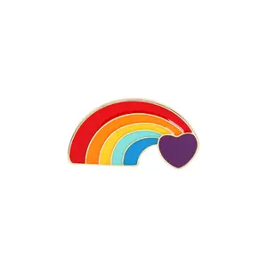 custom heart Flag finger logo rainbow prid lgbt soft enamel lapel pins
