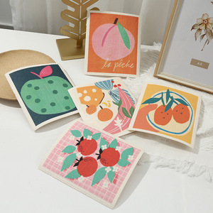 Paño de esponja de celulosa absorbente reutilizable de impresión personalizada paño de cocina sueco paños de limpieza - Product Image 1