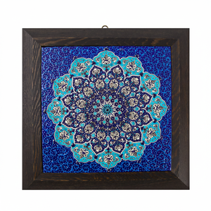Turco pintado a mano de cerámica enmarcado azulejo - Product Image 2