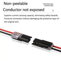 Connecteur rapide 2 broches 9A 300V 2 conducteurs à verrouillage par poussée, contact en laiton pour câble électrique LED 0,35-0,75 mm²