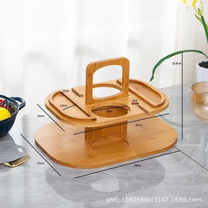 Autonomy Portable Wooden Multi Layer <b>Tray</b> For Picnics Parties Drinks <b>Snacks</b> Fruit Handheld Wine <b>Tray</b> - Product Image 5