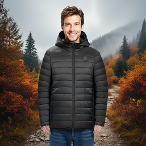 Giacca Riscaldata da Uomo per Esterni, Leggera, in Softshell, con Cappuccio e Chiusura a Cerniera, 6 Zone di Riscaldamento, Ideale per Escursioni e Uso Invernale - Product Image 2