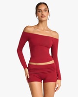 Ensemble de vêtements de sport pour femme, réversible, 2 pièces, respirant, en nylon/spandex, séchage rapide, short à taille élastique