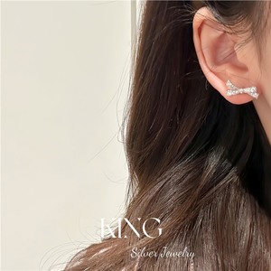 King <b>Silver</b> Jewelry Bow <b>Stud</b> <b>Earrings</b> S925 Sterling <b>Silver</b> Claw Setting Everyday Wear - Product Image 4