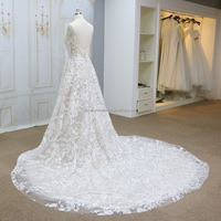 Robe de mariée de luxe exquise, moderne, longue, coupe trapèze, en dentelle et sequins, effet illusion, sexy, col en V profond, style sirène, grande taille