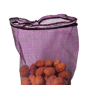 100% virgin PP woven drawstring 25kg 50kg garlic onion plastic custom tubular leno <b>net</b> mesh <b>bag</b> - Product Image 2