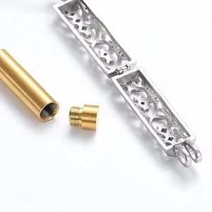 Gioielli cilindrici cremazione albero della vita urna collana uomo e donna cremazione Pet gatto cane cenere ciondolo - Product Image 3
