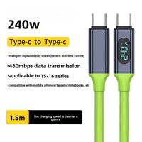 Nuevo Cable de Carga Rápida USB C de Silicona con Pantalla Inteligente PD de 240 W y Chip E-MARK, Velocidad de Transferencia de Datos de 480 Mbps, 2025