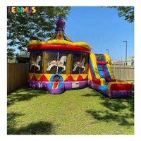 Châteaux sautants petits jouets de plein air d'été à thème rebondissant carrousel maison de rebond gonflable
